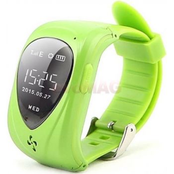 Ceas inteligent Smartwatch iUni U11, OLED 0.96inch, 2G, GPS, Bratara silicon, dedicat pentru copii (Verde)