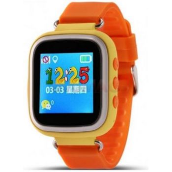 Ceas inteligent Smartwatch iUni Kid90 52118-2, 1.44inch, GPS, Bratara silicon, dedicat pentru copii (Portocaliu)