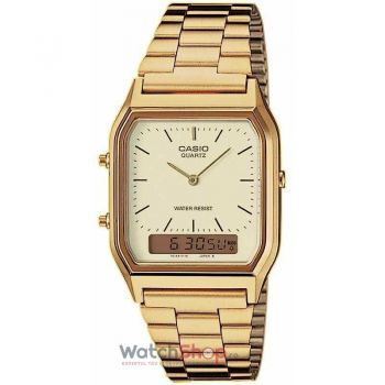 Ceas Casio Retro AQ-230GA-9D Gold de firma original