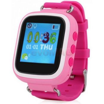 Ceas inteligent Smartwatch iUni Kid90 52118, 1.44inch, GPS, Bratara silicon, dedicat pentru copii (Roz)