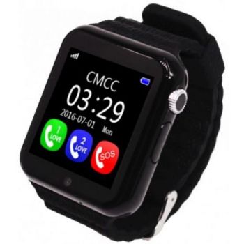 Ceas inteligent Smartwatch iUni V8K, 1.54inch, GPS, Bratara silicon (Negru)