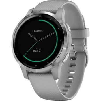 Ceas smartwatch Garmin Vivoactive 4S, Powder Gray/Silver