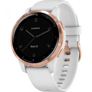 Ceas smartwatch Garmin Vivoactive 4S, White/Rose Gold