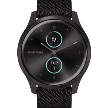 Ceas Smartwatch Garmin Vivomove Style, Gunmetal/Dark Gray, Fabric Band