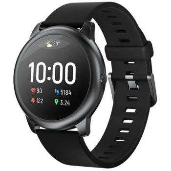 Ceas inteligent Smartwatch Haylou LS05, Display TFT 1.28inch, Bluetooth, Bratara Silicon, Rezistent la apa, Android/iOS (Negru)