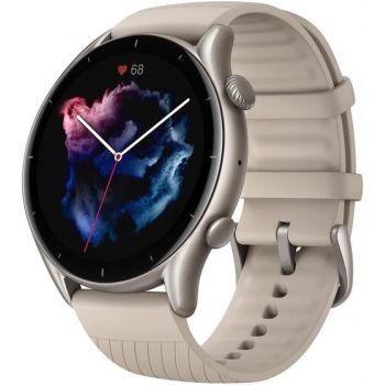 Ceas inteligent Smartwatch Huami Amazfit GTR 3, Display AMOLED 1.39inch, Bluetooth, GPS, Bratara Cauciuc, Waterproof 5 ATM, Android/iOS (Gri) ieftin