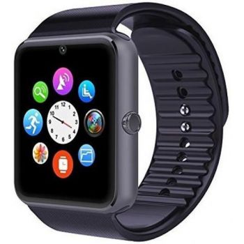 Ceas inteligent Smartwatch iUni GT08s Plus, Capacitive touchscreen 1.54inch, Procesor Dual-Core 1.2GHz, 128MB RAM, Bluetooth, Bratara silicon, Camera foto, Functie telefon (Aluminiu)