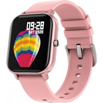 Ceas inteligent Smartwatch Maxcom FW35 Aurum, ecran TFT 1.4”, bratara TPU, Bluetooth, IP67, Android / iOS (Roz) ieftin