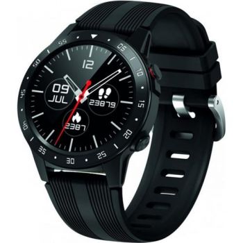 Ceas inteligent Smartwatch Maxcom FW37 Argon, GPS, bratara TPU, ecran IPS 1.30”, Bluetooth, IP67, Android / iOS (Negru) + 2 curele