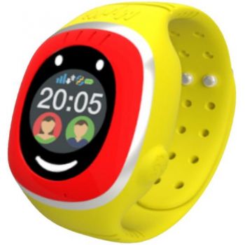 Ceas inteligent Smartwatch MyKi Touch, Display OLED 1.22inch, Wi-Fi, 3G, dedicat pentru copii (Rosu/Galben)