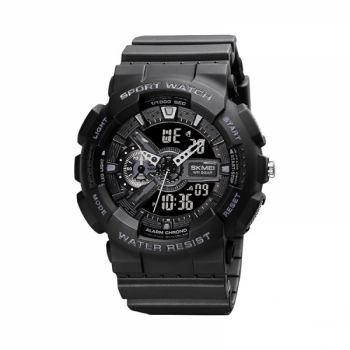 Ceas barbatesc SKMEI 1688 dual time cu cronometru temporizator data alarma waterproof 50m negru