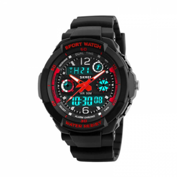Ceas de copii sport Skmei 1060 digital si analog rezistent la apa 5atm cronograf cronometru calendar alarma dual time negru Ceas de copii sport Skmei 1060 digital si analog rezistent la apa 5atm cronograf cronometru calendar alarma dual time negru