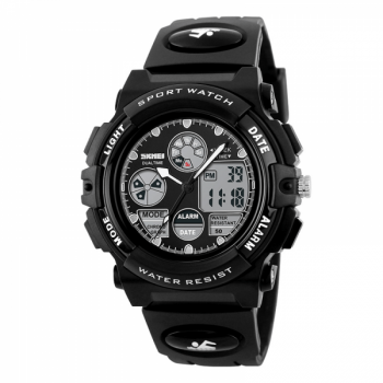 Ceas de copii sport SKMEI 1163 digital si analog cronometru data alarma waterproof 5ATM negru