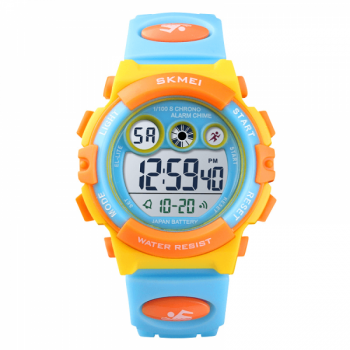 Ceas de copii sport SKMEI 1451 waterproof 5ATM cu cronometrualarma data si iluminare ecran galben Ceas de copii sport SKMEI 1451 waterproof 5ATM cu cronometrualarma data si iluminare ecran galben