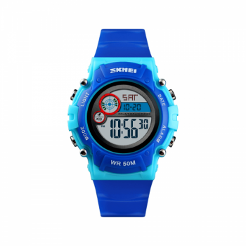 Ceas de copii sport SKMEI 1477 waterproof 5ATM dual time cu alarma data si iluminare cadran albastru Ceas de copii sport SKMEI 1477 waterproof 5ATM dual time cu alarma data si iluminare cadran albastru
