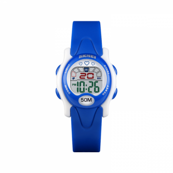 Ceas de copii sport SKMEI 1478 waterproof 5ATM cu alarma cronometru data si iluminare ecra albastru