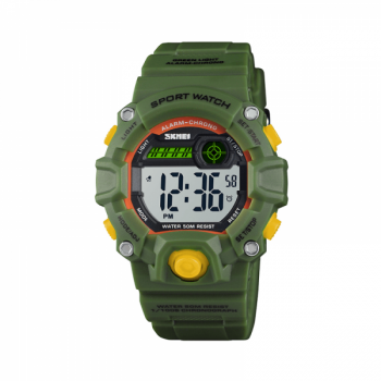 Ceas de copii sport SKMEI 1484 waterproof 5ATM cronograf alarma data si iluminare cadran verde Ceas de copii sport SKMEI 1484 waterproof 5ATM cronograf alarma data si iluminare cadran verde
