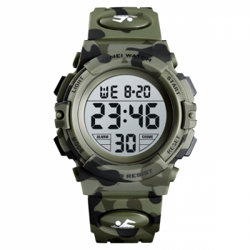 Ceas digital pentru copii SKMEI 154 rezistent la apa 5atm cronometru data alarma iluminare cadran verde camuflaj Ceas digital pentru copii SKMEI 154 rezistent la apa 5atm cronometru data alarma iluminare cadran verde camuflaj