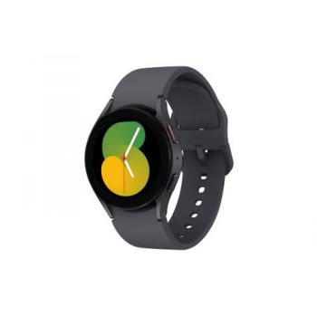 Ceas inteligent Smartwatch Samsung Galaxy Watch 5 SM-R900, Procesor Exynos W920, ecran 1.2inch, 1.5GB RAM, 16GB Flash, Bluetooth 5.2, Carcasa Aluminiu, 40mm, Bratara silicon, Waterproof 5ATM (Negru) de firma original