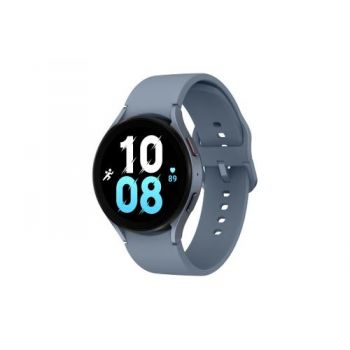 Ceas inteligent Smartwatch Samsung Galaxy Watch 5 SM-R910, Procesor Exynos W920, ecran 1.4inch, 1.5GB RAM, 16GB Flash, Bluetooth 5.2, Carcasa Aluminiu, 44mm, Bratara silicon, Waterproof 5ATM (Albastru)