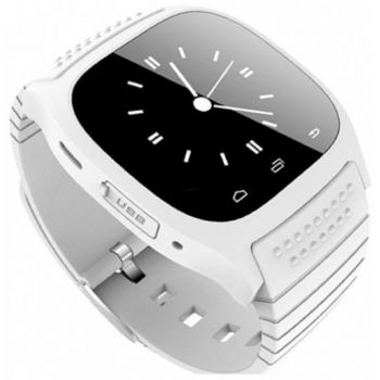 Ceas inteligent Smartwatch iUni U26, LCD Capacitive touchscreen 1.5inch, Bluetooth, Bratara silicon (Alb)