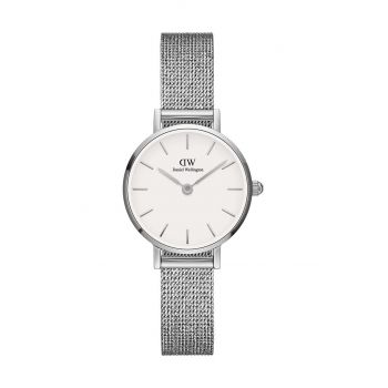 Daniel Wellington ceas Petite 24 Pressed Sterling femei, culoarea argintiu