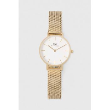 Daniel Wellington ceas Petite 28 Evergold femei, culoarea auriu ieftin