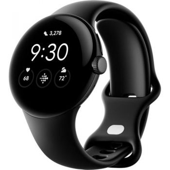 Ceas inteligent Smartwatch Google Pixel Watch, Procesor Exynos 9110, Display AMOLED 1.2inch, 2GB RAM, 32GB Flash, Bluetooth, Wi-Fi, GPS, NFC, Rezistent la apa, Android (Negru)
