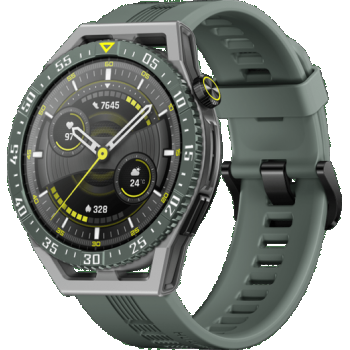 Ceas inteligent Smartwatch Huawei Watch GT 3 Runner SE, Display AMOLED 1.43inch, Bluetooth, GPS, Carcasa Otel, Bratara TPU, Rezistent la apa, Android/iOS (Verde)