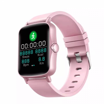 Smartwatch dama cu bluetooth functii fitness monitorizare sanatate ritm cardiac somn functie anti-pierdere si notificari telefon SKMEI PT One roz