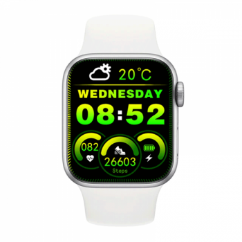 Smartwatch dama cu bluetooth functii fitness monitorizare sanatate ritm cardiac somn functie anti-pierdere si notificari telefon SKMEI W17PRO MAX alb