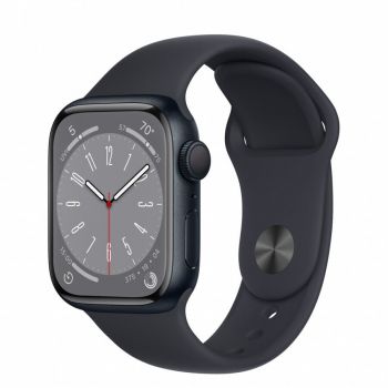 Apple Watch 8, GPS, Carcasa Midnight Aluminium 41mm, Midnight Sport Band