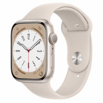Apple Watch 8, GPS, Carcasa Starlight Aluminium 45mm, Starlight Sport Band Apple Watch 8, GPS, Carcasa Starlight Aluminium 45mm, Starlight Sport Band