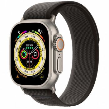 Apple Watch Ultra, GPS, Cellular, Carcasa Titanium 49mm, Black/Gray Trail Loop - S/M