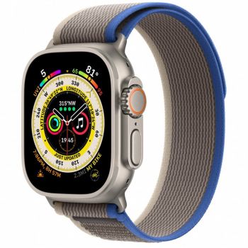 Apple Watch Ultra, GPS, Cellular, Carcasa Titanium 49mm, Blue/Gray Trail Loop - S/M