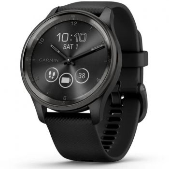 Ceas smartwatch Garmin vivomove Trend, WW, Silicone, Black