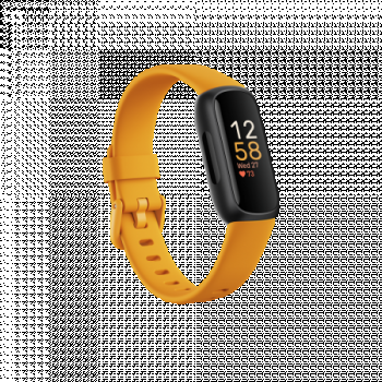 Bratara fitness Fitbit Inspire 3, Bluetooth, Rezistenta la apa (Negru/Portocaliu)
