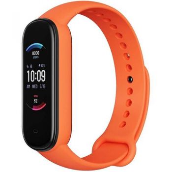Bratara Fitness Huami Amazfit Band 5, Bluetooth, Waterproof 5 ATM, Senzor SpO2 (Portocaliu)