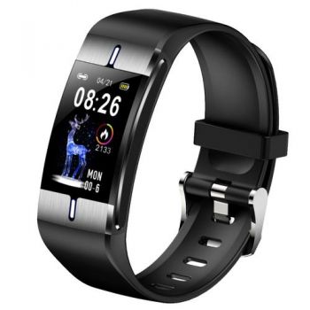 Bratara fitness MaxCom FW34, IMC, Bluetooth, IP68 rezistenta la apa (Negru) de firma originala