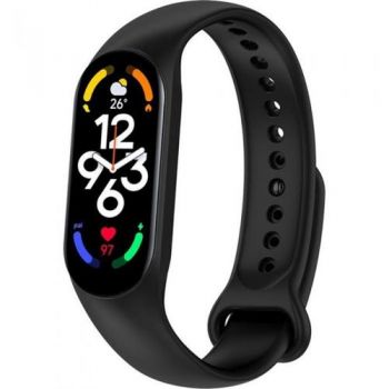 Bratara Fitness Xiaomi Mi Band 7, ecran AMOLED 1.62inch, Bluetooth, PAI, Senzor Ritm cardiac, Oxigen, Stres, 120 moduri sport (Negru) de firma originala