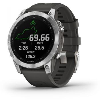 Ceas activity outdoor tracker Garmin Fenix 7, Bluetooth, Ecran 1.3inch, 47 mm, Wi-Fi, GPS, 10 ATM (Argintiu/Gri) de firma originala