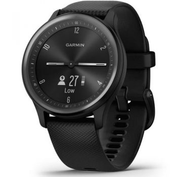 Ceas activity outdoor tracker Garmin vívomove Sport, Bluetooth, ecran OLED, Rezistenta la apa 5 ATM (Negru) ieftina