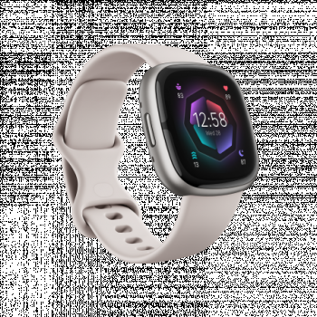 Ceas activity tracker Fitbit Sense 2, GPS, NFC, Bluetooth, Waterproof (Alb) de firma originala
