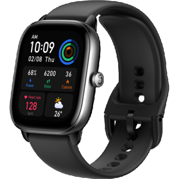 Ceas activity tracker Huami Amazfit GTS 4 mini, Bluetooth 5.2, Waterproof 5 ATM, senzor SpO2 (Negru)