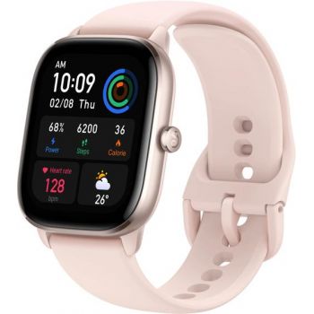 Ceas activity tracker Huami Amazfit GTS 4 mini, Bluetooth 5.2, Waterproof 5 ATM, senzor SpO2 (Roz)