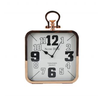 Ceas de perete Athens Square Negru / Cupru, L25xl25 cm