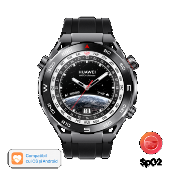 Ceas inteligent Smartwatch Huawei Watch Ultimate Expedition Black, Bratara silicon (Negru)