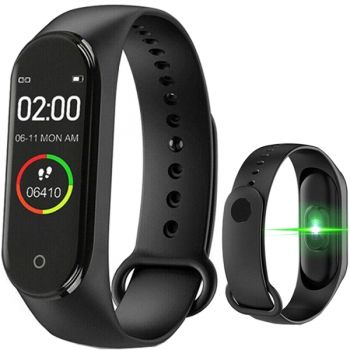 Bratara Fitness M4 Band, Bluetooth, Senzori monitorizare, Notificari, Vibratii, Black