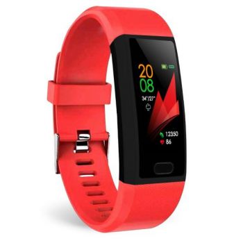 Bratara Fitness Smartband Techstar® T12 Waterproof IP65, Bluetooth 4.2, Compatibila Android & iOS, Display TFT 1.14 inch, Rosu