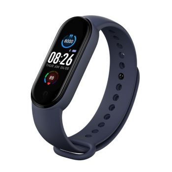 Bratara Fitness Techstar® M5, Ecran 1.14 inch inch TFT, Bluetooth 4.0, IP66, Tensiune, Puls, Oximetru, Alerta Sedentarism, Albastru